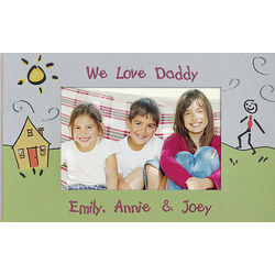 Personalized Stick Figure and House Photo Magnet Frame