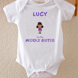 Girl Cartoon Character Personalized Sister Baby Bodysuit