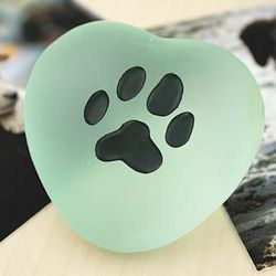Frosted Glass Pawprint Heart