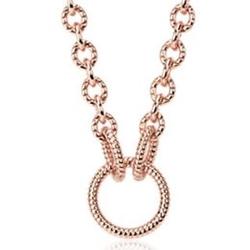 Textured Link Necklace in Rose Gold Vermeil