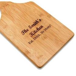 Personalized Bamboo Paddle Shaped Cutting Board