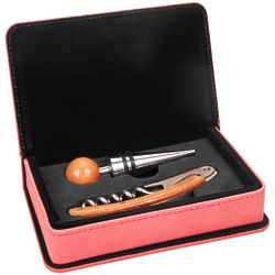 Personalized 2-Piece Wine Tool Set in Pink