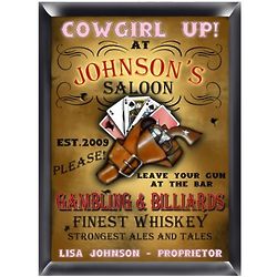 Cowgirl Saloon 12" Personalized Sign