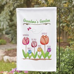 Grandma's Personalized Flowers Garden Flag