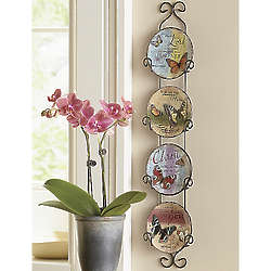 Decorative Butterfly Plates in Display Wall Rack