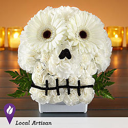 Spooky Skull Flower Arrangement