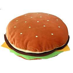 jumbo hamburger plush pillow