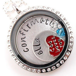 Holy Confirmation Themed Floating Glass Locket