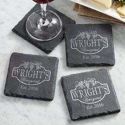Personalized Vineyard Slate Coasters