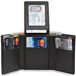 RFID Blocking Trifold Wallet with Double ID Flap