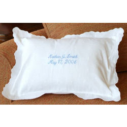 Monogrammed Linen Baby Pillow