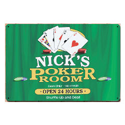 Personalized Poker Room Metal Wall Sign