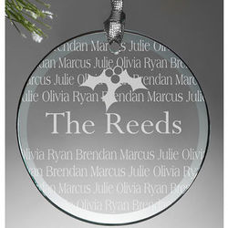 Personalized Glass Holiday Greetings Ornament