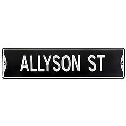 Personalized Aluminum Street Sign in Black