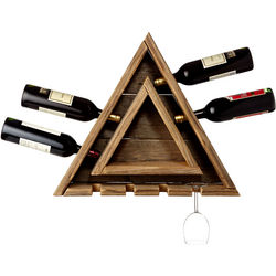Triangular Cedar Wood Wine Rack