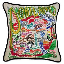 Hand Embroidered CatStudio Portland Pillow