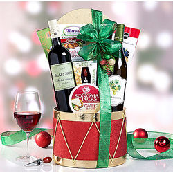Red and White Holiday Wine Duet Gift Basket
