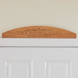 Personalized Our Family Name Arch-Shaped Wood Plaque