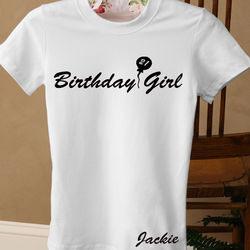 Adult Birthday Girl White Fitted T-Shirt