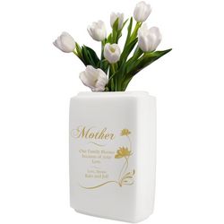 Mother's White Ceramic Personalized Vase