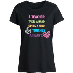 Takes a Hand, Opens a Mind, and Touches a Heart Teacher T-Shirt