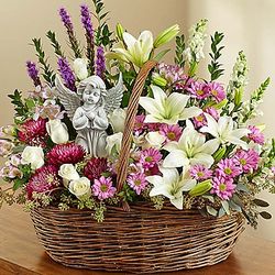 Angel Lavender and White Basket