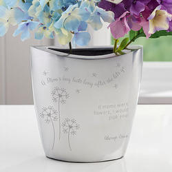 A Mom's Hug Personalized Silver Vase