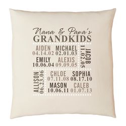 Personalized Our Grandkids Throw Pillow