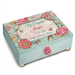 Daughter, I Love You Always Personalized Floral Music Box