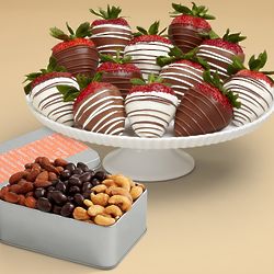 Snack Lover's Nut Trio & Full Dozen Swizzled Strawberries
