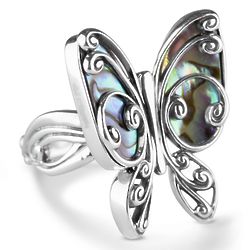 Silver and Abalone Bold Ring
