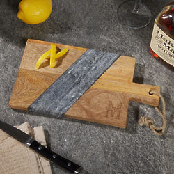 Oakmont Mango Wood & Marble Personalized Cutting Board