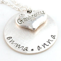Grandmother's Personalized Hand Stamped Necklace or Keychain