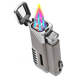 Gun Metal Fini Jetline Gotham Quad Flame Lighter