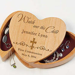 Watch Over This Child Engraved Jewelry Box