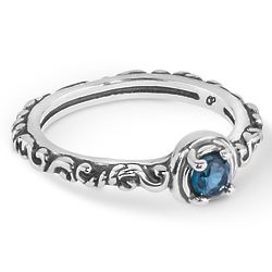 Simply Fabulous Sterling Silver & Faceted London Blue Topaz Ring
