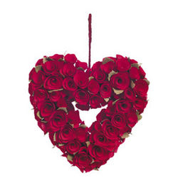 Red Rose Heart Wreath