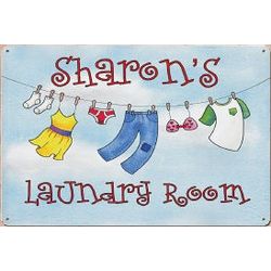 Personalized Laundry Room Metal Wall Sign