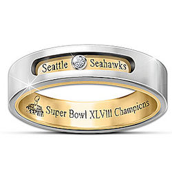 Super Bowl XLVIII Champions Seahawks Moving Diamond Ring