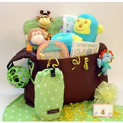 Animal Friends Diaper Bag Gift Basket