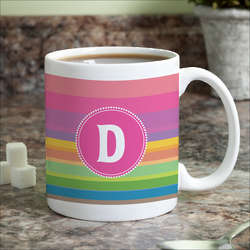 Rainbow Stripes Personalized Coffee Mug