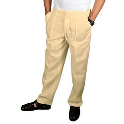 Men's Natural Linen Drawstring Pants