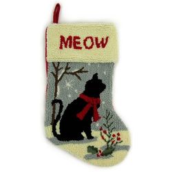 Handcrafted and Hooked Meow Stocking