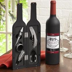 Personalized 5 Piece Wine Lovers Tool Set