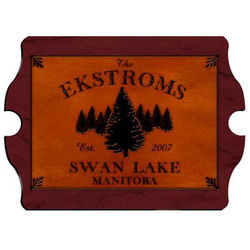 Personalized Spruce Trees Vintage Cabin Sign