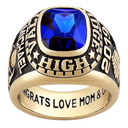 Men's Personalized Large Traditional Yellow Celebrium Class Ring
