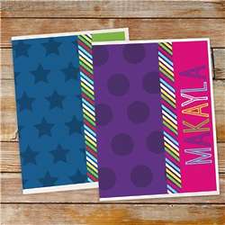 Personalized Stripe Folder Set