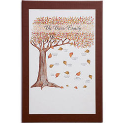 Personalized Fall Family Tree 12x18 Canvas Art