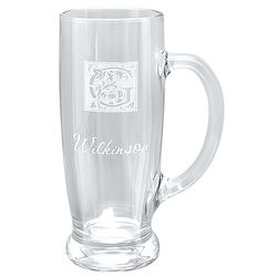 Monogrammed 18-Ounce Pilsner Glass with Handle
