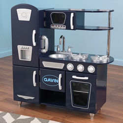 Kid's Personalized Kitchen Playset in Navy Blue